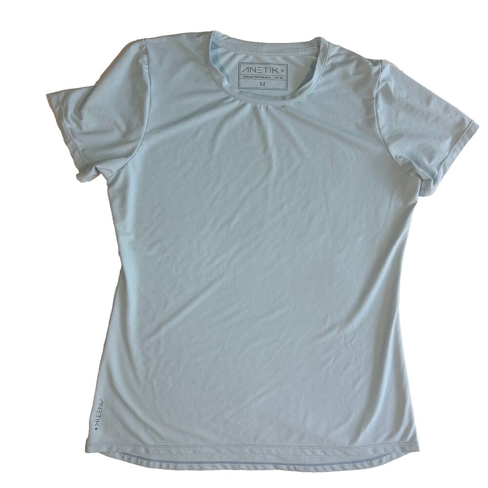 Anetik Breeze Tech S/S T Shirt Performance UPF 30 Short Sleeve Size M Blue